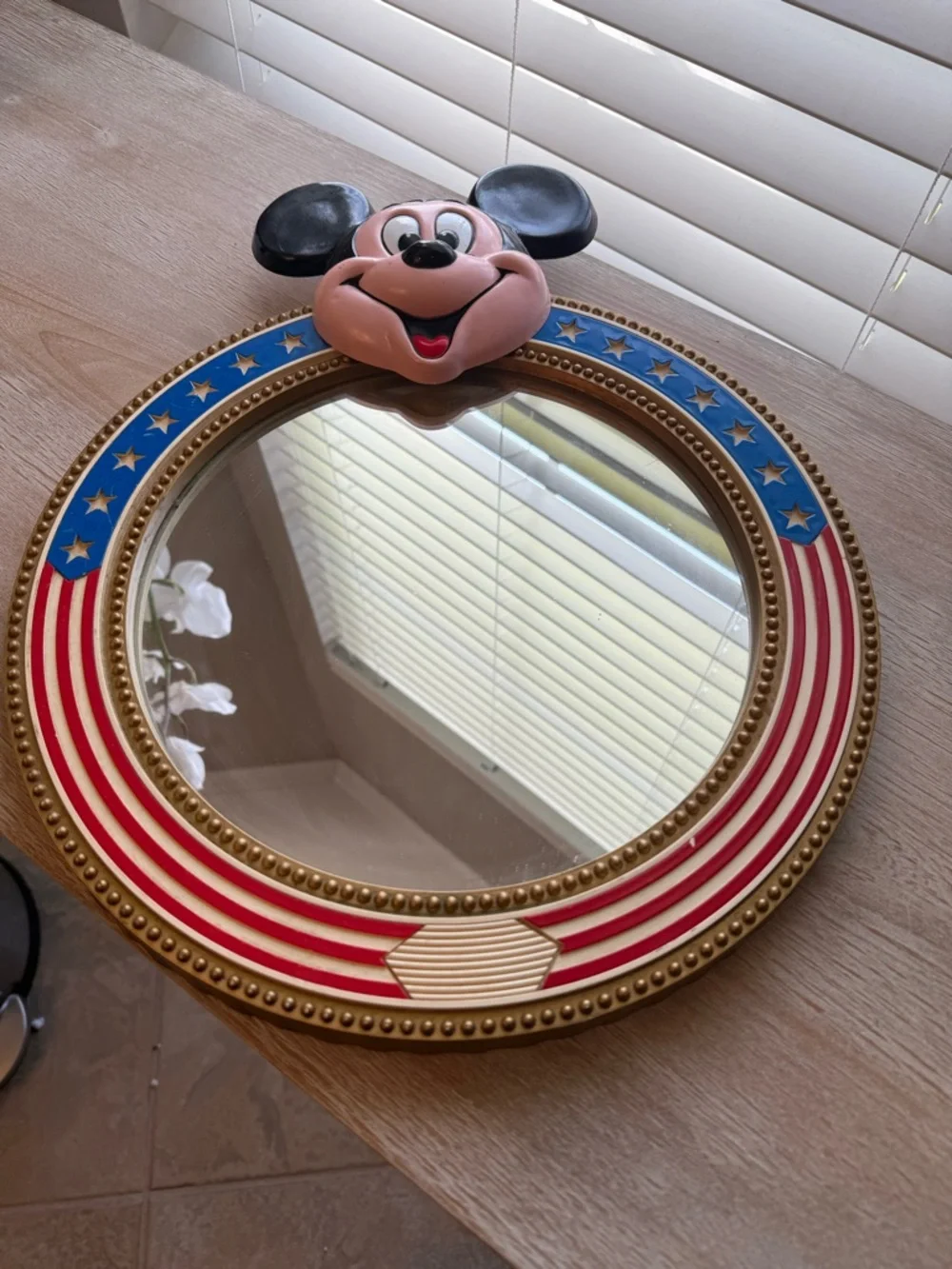Vintage Disney Mickey Mouse Mirror Wall Decor Rare Collectible EUC